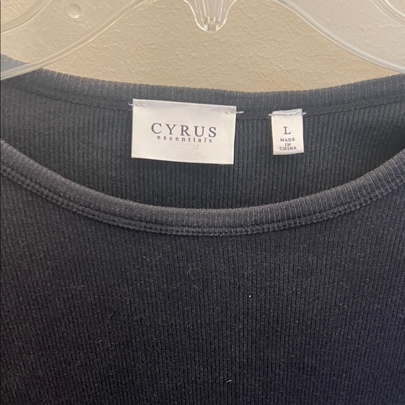 Cyrus Essentials Black Ribbed Long Sleeve Top – NWT Large - Picture 4 of 6